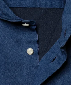 Eton Blue Satin Indigo CONTEMPORARY FIT Shirt Off The Water