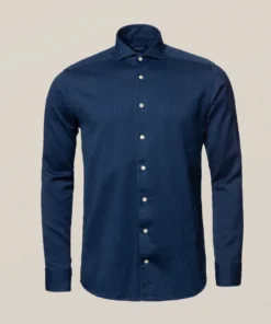 Eton Blue Satin Indigo CONTEMPORARY FIT Shirt Off The Water