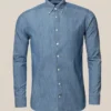 Eton Off The Water Garment Washed Light Blue Denim Shirt
