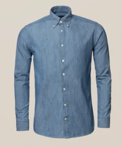 Eton Off The Water Garment Washed Light Blue Denim Shirt