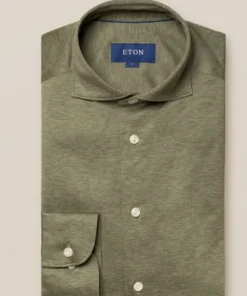 Eton Knitted Long Sleeve Jersey Shirt Slim Fit 11 Eton Knitted Long Sleeve Jersey Shirt Slim Fit