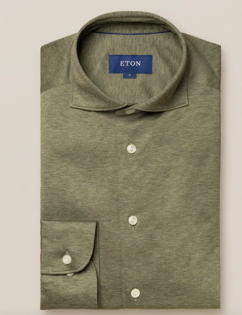 Eton Knitted Long Sleeve Jersey Shirt Slim Fit 5 Eton Knitted Long Sleeve Jersey Shirt Slim Fit