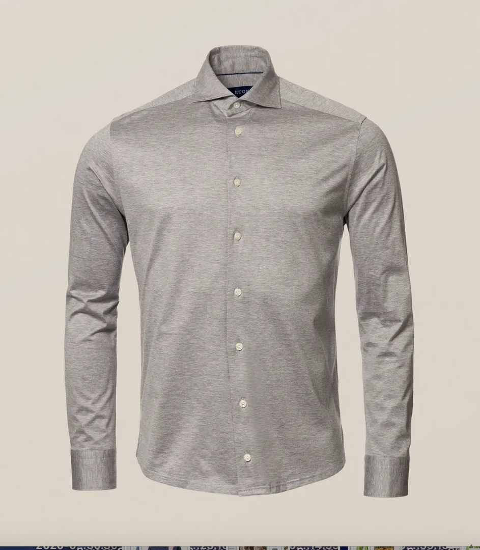 Eton Knitted Long Sleeve Jersey Shirt Slim Fit 4 Eton Knitted Long Sleeve Jersey Shirt Slim Fit