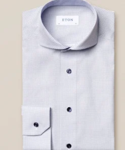 Eton Blue Micro Print Slim Fit Off The Water