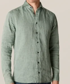 Eton Green Linen Shirt Off The Water