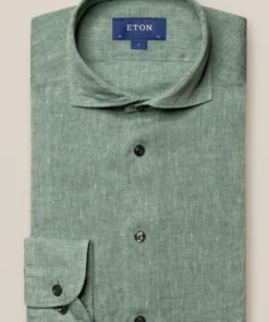 Eton Green Linen Shirt Off The Water