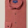 Eton Red Linen Cut Away Collar