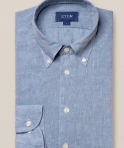 Eton Blue Linen Button Down Off The Water