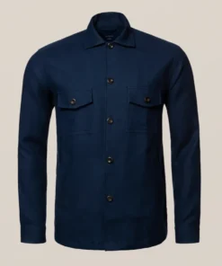 Eton Double Faced Overshirt Navy Off The Water