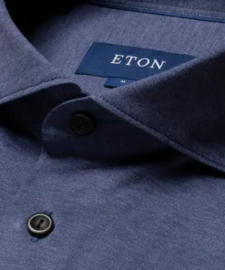 Eton Blue Long Sleeve Jersey Shirt