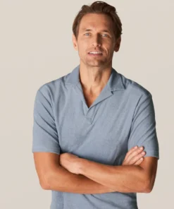 Off The Water Eton Terry Polo Shirt Blue -SLIM Fit 7 Off The Water Eton Terry Polo Shirt Blue -SLIM Fit