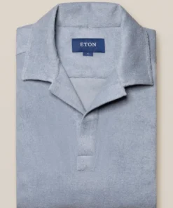 Off The Water Eton Terry Polo Shirt Blue -SLIM Fit 6 Off The Water Eton Terry Polo Shirt Blue -SLIM Fit