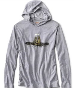 Orvis Logo Drirelease Hoodie In Grey Off The Water