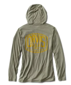 Orvis Off The Water Logo Drirelease Hoodie In Moss Green
