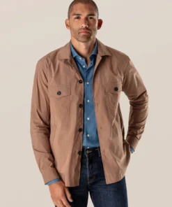 Eton Wind Over Shirt Brown Off The Water