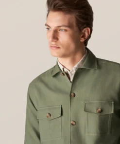 Eton Double Faced Overshirt Green Off The Water